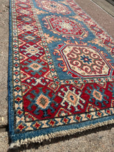 Load image into Gallery viewer, Hand Knotted Afghani Kazak Runner (2' x 6')
