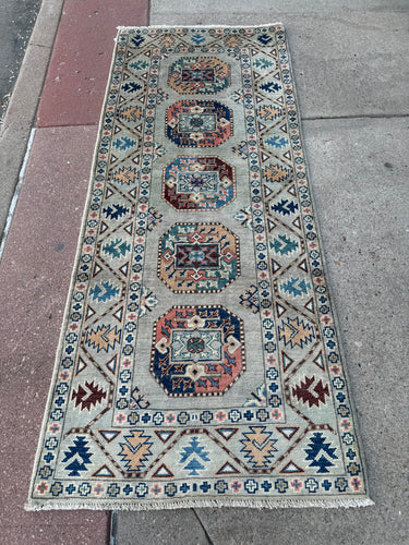 Hand Knotted Afghani Kazak Runner (2'8