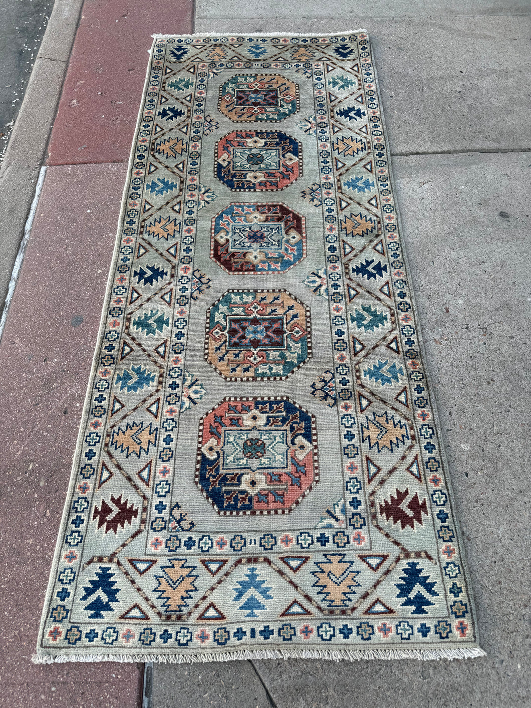 Hand Knotted Afghani Kazak Runner (2'8