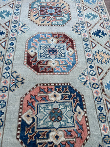 Hand Knotted Afghani Kazak Runner (2'8" x 6'6")