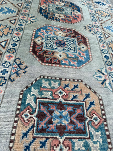 Hand Knotted Afghani Kazak Runner (2'8" x 6'6")