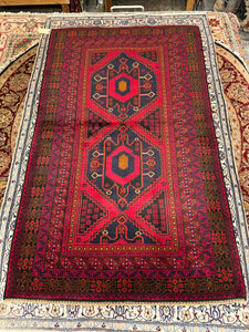 Hand Knotted Afghani Baluch Rug (4'6" x 6'7")