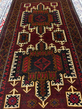 Load image into Gallery viewer, Hand Knotted Afghani Baluch Rug (3&#39;8&quot; x 7&#39;)