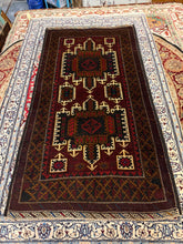 Load image into Gallery viewer, Hand Knotted Afghani Baluch Rug (3&#39;8&quot; x 7&#39;)