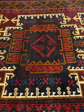 Load image into Gallery viewer, Hand Knotted Afghani Baluch Rug (3&#39;8&quot; x 7&#39;)