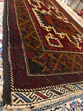 Load image into Gallery viewer, Hand Knotted Afghani Baluch Rug (3&#39;8&quot; x 7&#39;)