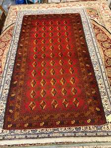 Hand Knotted Afghani Baluch Rug (4' x 7'4")