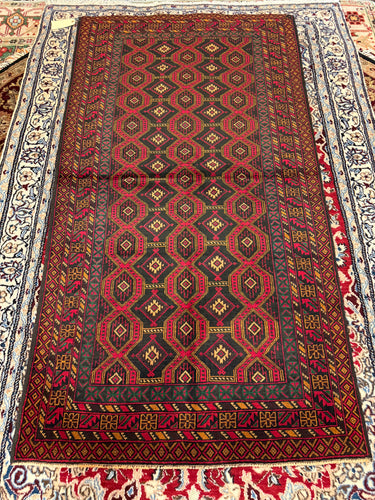 Hand Knotted Afghani Baluch Rug (3'5