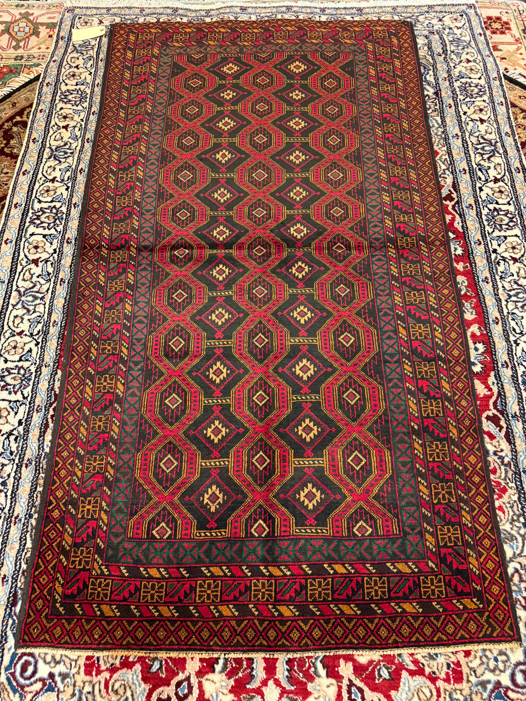 Hand Knotted Afghani Baluch Rug (3'5