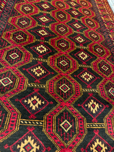Hand Knotted Afghani Baluch Rug (3'5" x 6'7")