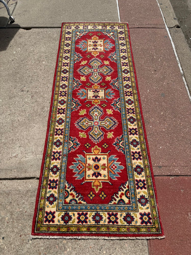 Hand Knotted Afghani Kazak Runner (2'1