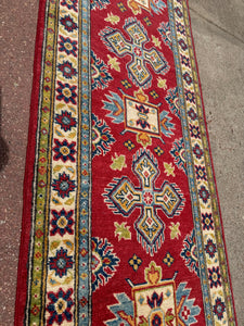 Hand Knotted Afghani Kazak Runner (2'1" x 5'10")