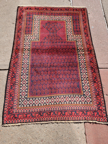 Vintage Hand Knotted Afghani Baluch (3'2