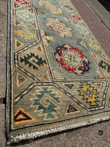 Hand Knotted Afghani Kazak Runner (2' x 6')