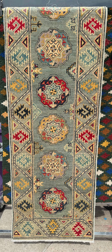 Hand Knotted Afghani Kazak Runner (2' x 6')