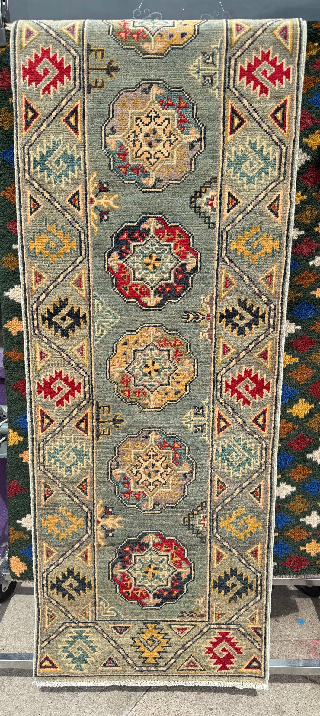 Hand Knotted Afghani Kazak Runner (2' x 6')