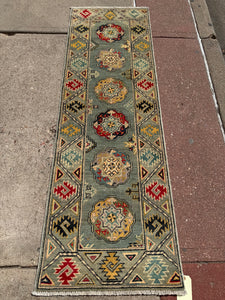 Hand Knotted Afghani Kazak Runner (2' x 6')