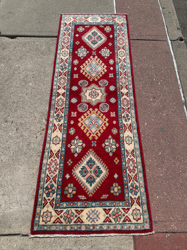 Hand Knotted Afghani Kazak Runner (2’1” x 5’9”)