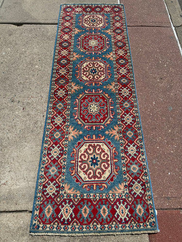 Hand Knotted Afghani Kazak Runner (2' x 6')