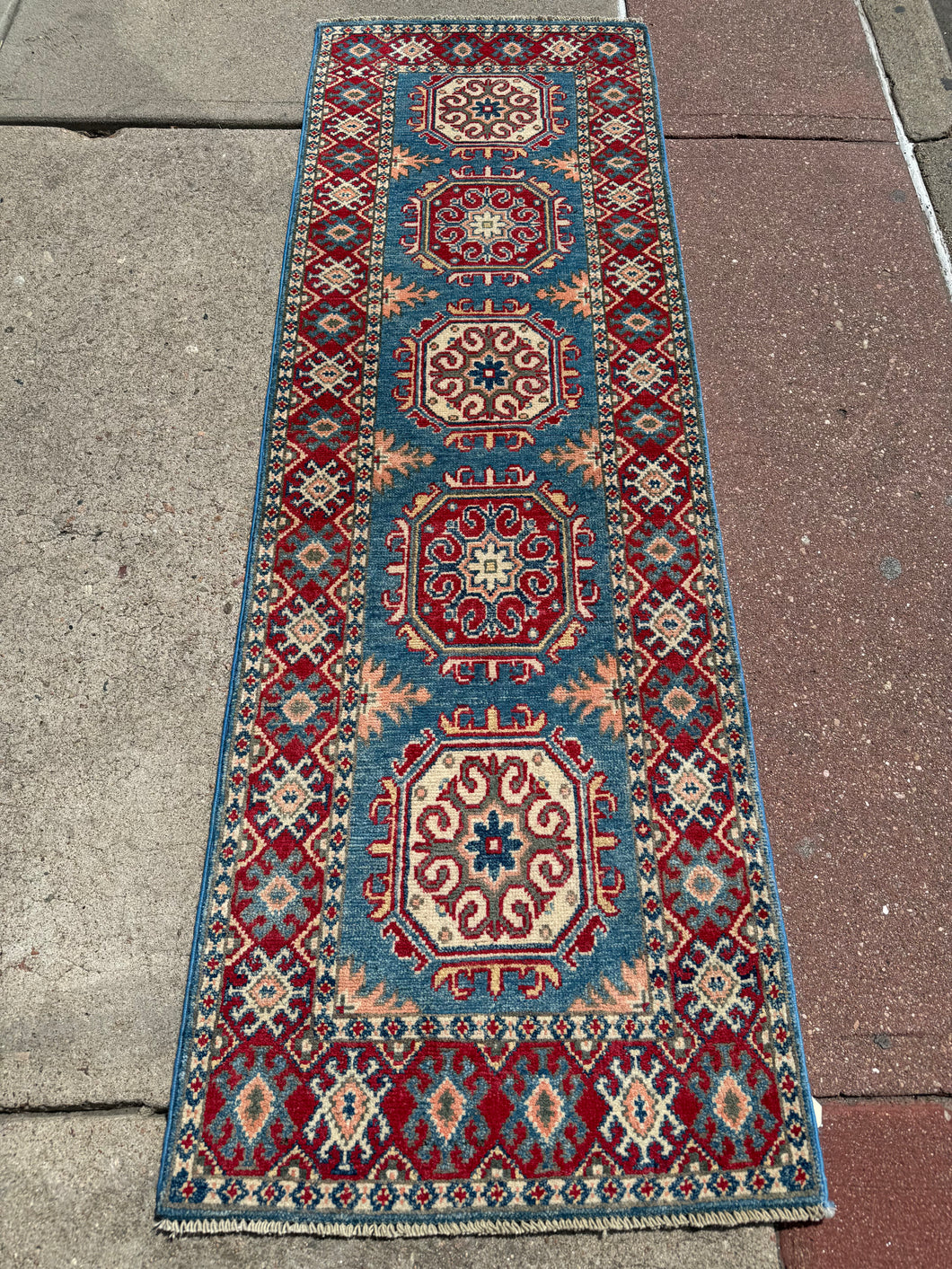 Hand Knotted Afghani Kazak Runner (2' x 6')