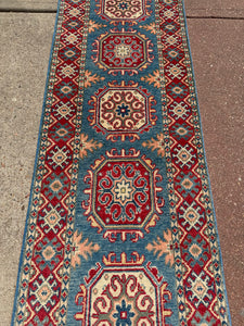 Hand Knotted Afghani Kazak Runner (2' x 6')