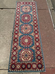 Hand Knotted Afghani Kazak Runner (2' x 6')