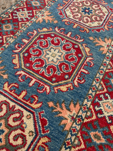 Hand Knotted Afghani Kazak Runner (2' x 6')