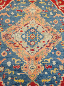 Hand Knotted Afghani Kazak Rug (5' x 6'10")