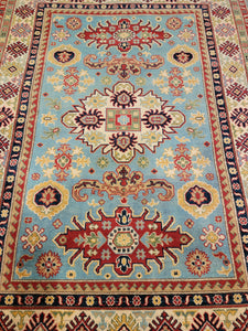 Hand Knotted Afghani Kazak Rug (5' x 7')