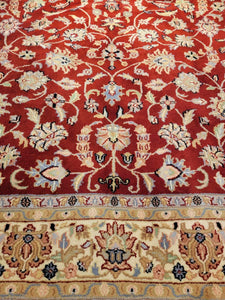 Hand Knotted Indian Kashan Rug (6'1" x 9')