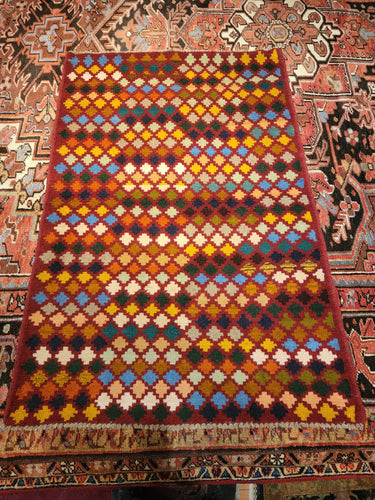 Vintage Hand Knotted Afghani Gabbeh (3' x 4'8