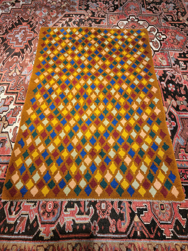 Vintage Hand Knotted Afghani Gabbeh (3' x 4'8