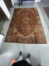 Load image into Gallery viewer, Vintage Hand Knotted Persian Ahar Heriz (7'6" x 11'4")