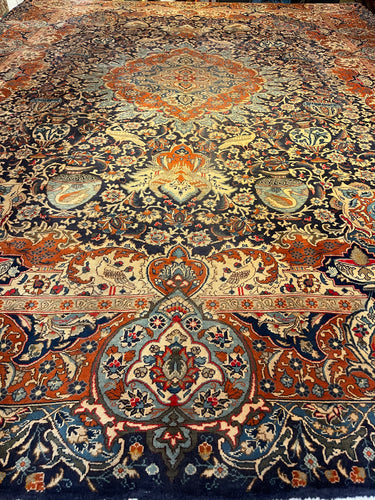 Vintage Hand Knotted Persian Kashmar (9'11