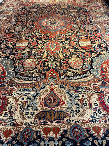 Vintage Hand Knotted Persian Kashmar (9'6