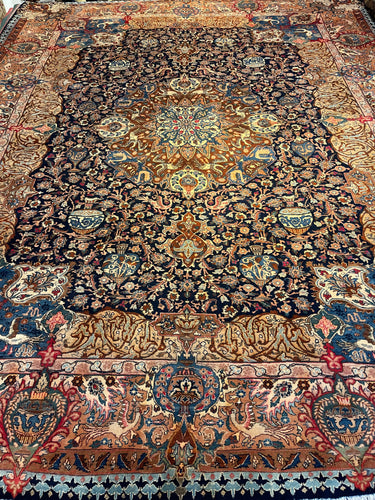 Vintage Hand Knotted Persian Kashmar (10' x 12'7