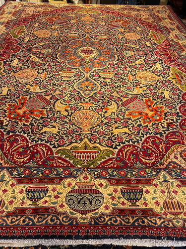 Vintage Hand Knotted Persian Kashmar (9'10