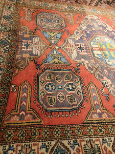 Vintage Hand Knotted Persian Meshkin Runner (4'4" x 9'9")