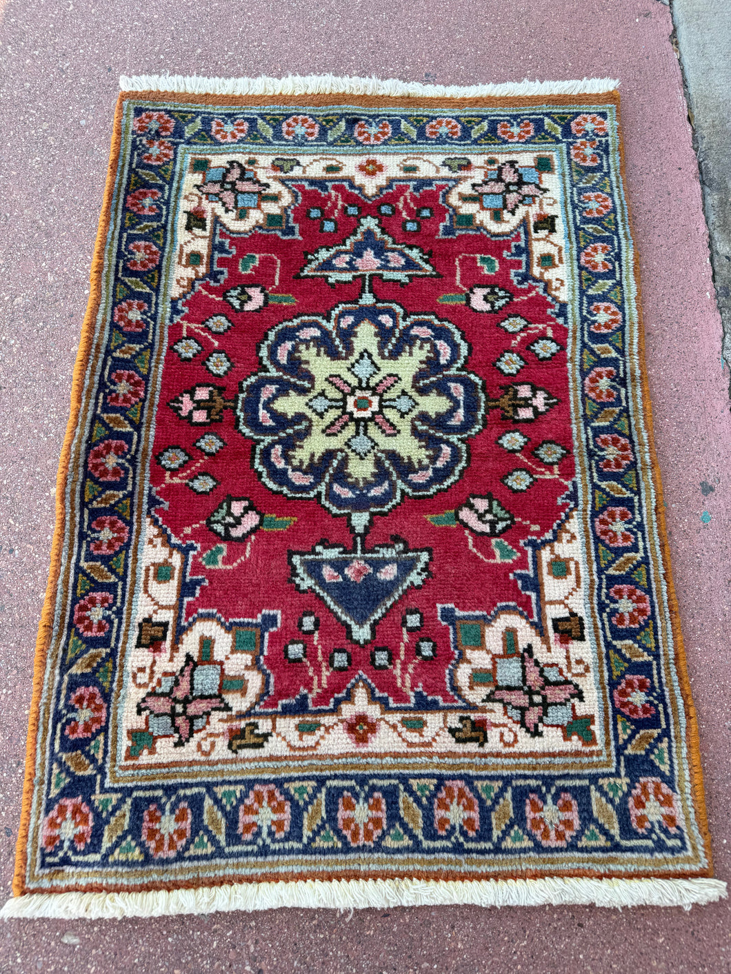 Vintage Hand Knotted Persian Tabriz Rug (22