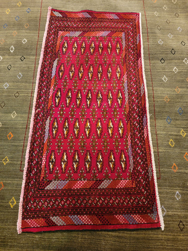 Vintage Hand Knotted Persian Turkoman (1'11