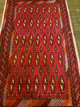 Load image into Gallery viewer, Vintage Hand Knotted Persian Turkoman (1'11" x 4'3")