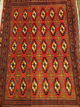 Load image into Gallery viewer, Vintage Hand Knotted Persian Turkoman (2'1" x 3'11")