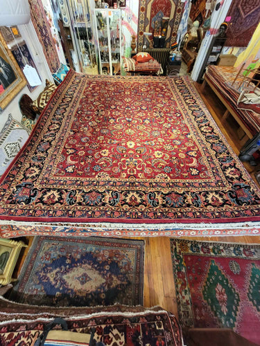 Vintage Hand Knotted Persian Mashad (9'10