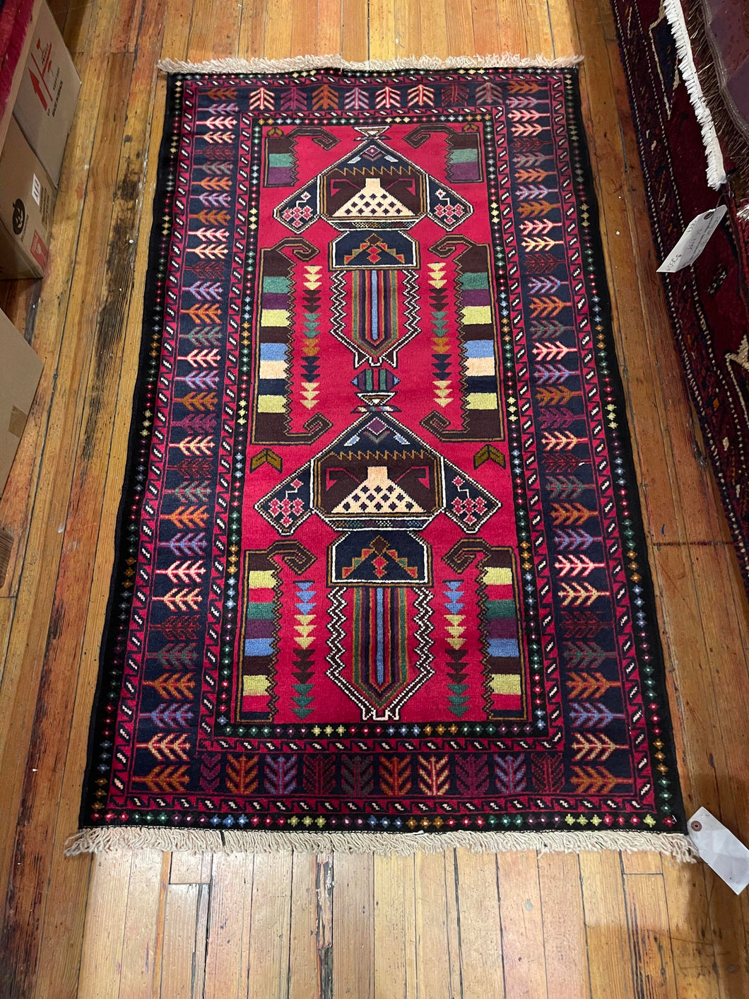 Hand Knotted Afghani Baluch Rug (2'10